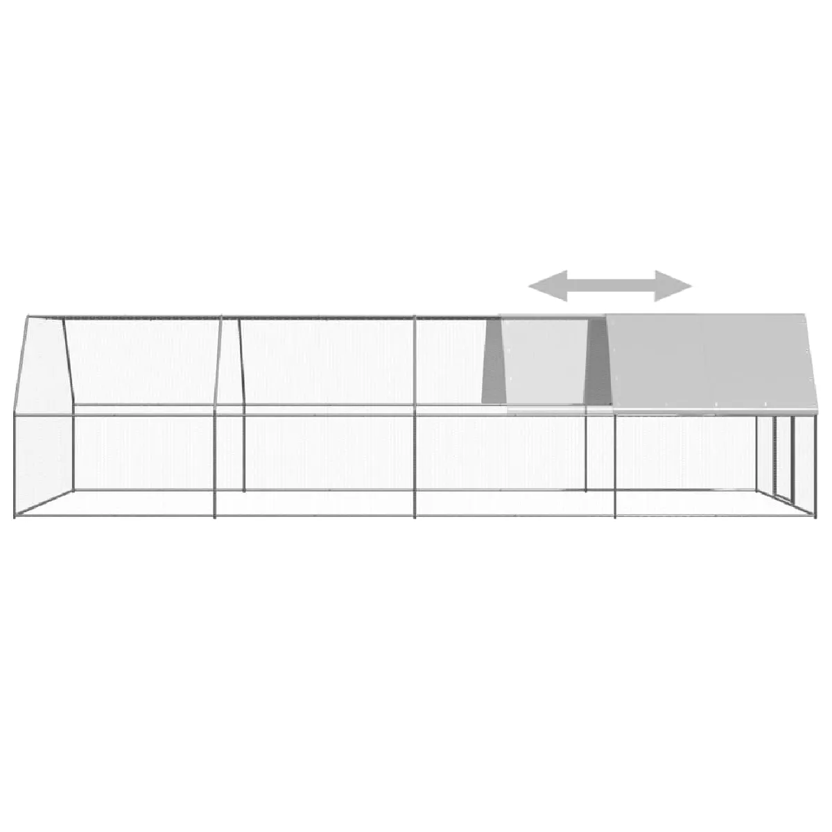 VidaXL Poulailler d'extérieur - 3x8x2 m