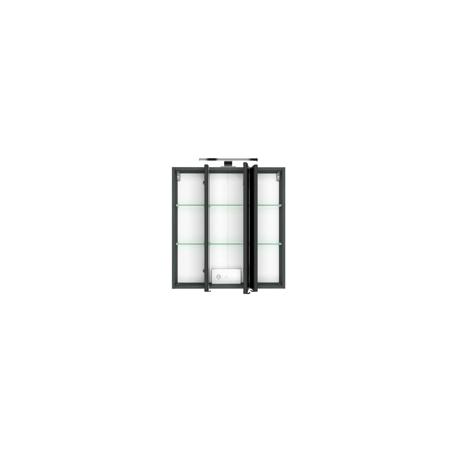 3D-Spiegelschrank BAABE - graphit - mit LED-Beleuchtung - 60 cm