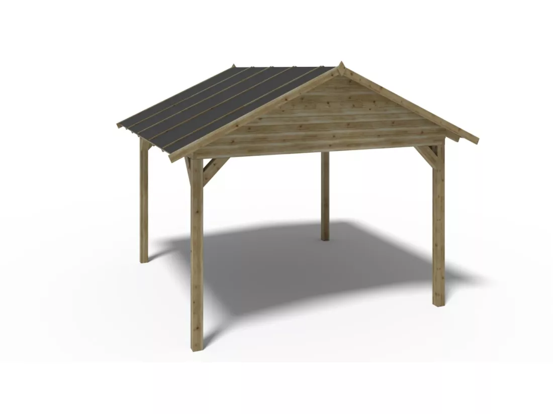 Pergola de jardin 4,04x4,17m - traité - ALT36 - ALTANKA