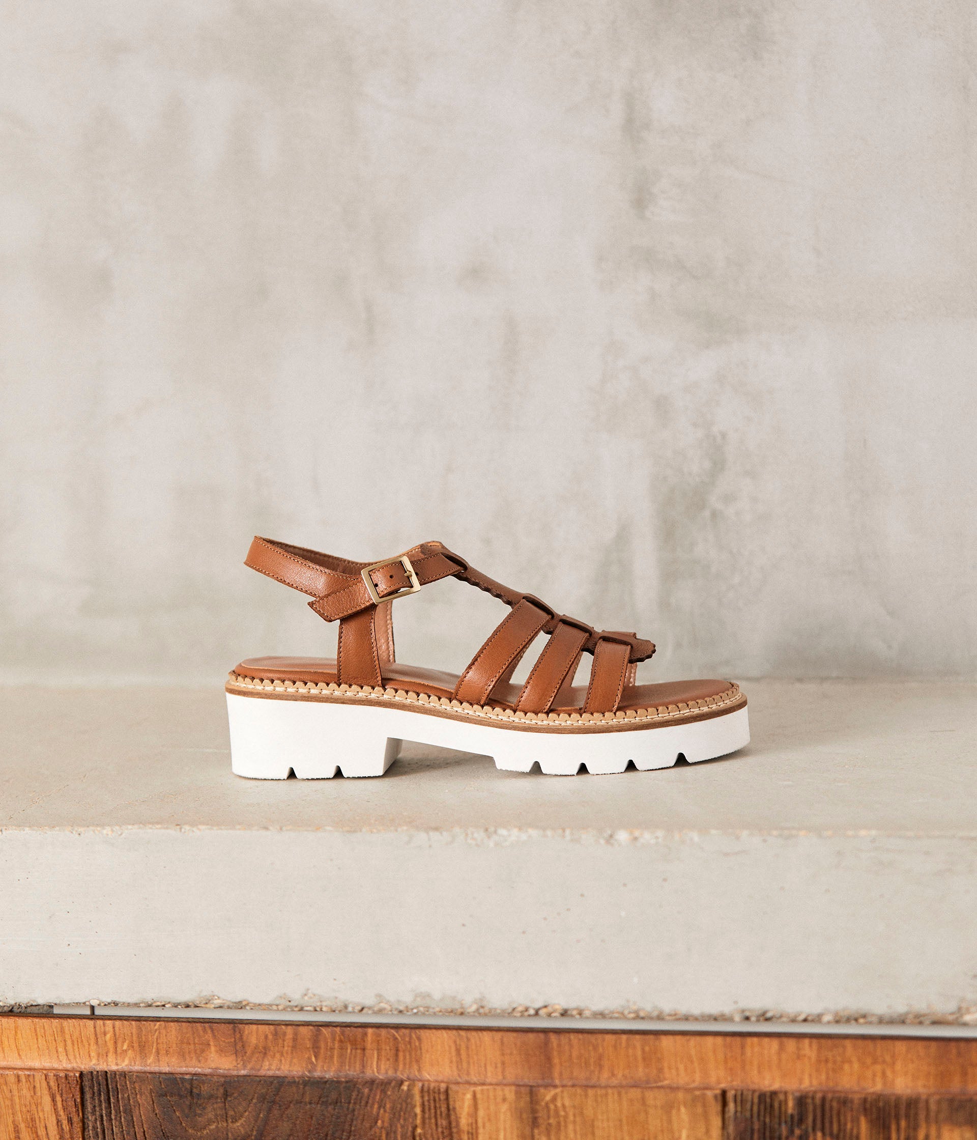 Sandale cuir cognac Isidole