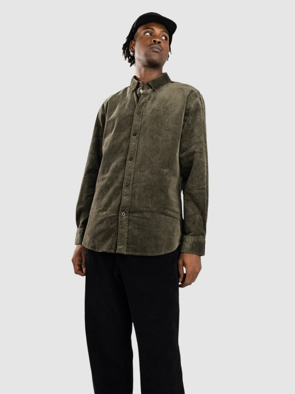 Anerkjendt Akleif Corduroy Shirt forest night