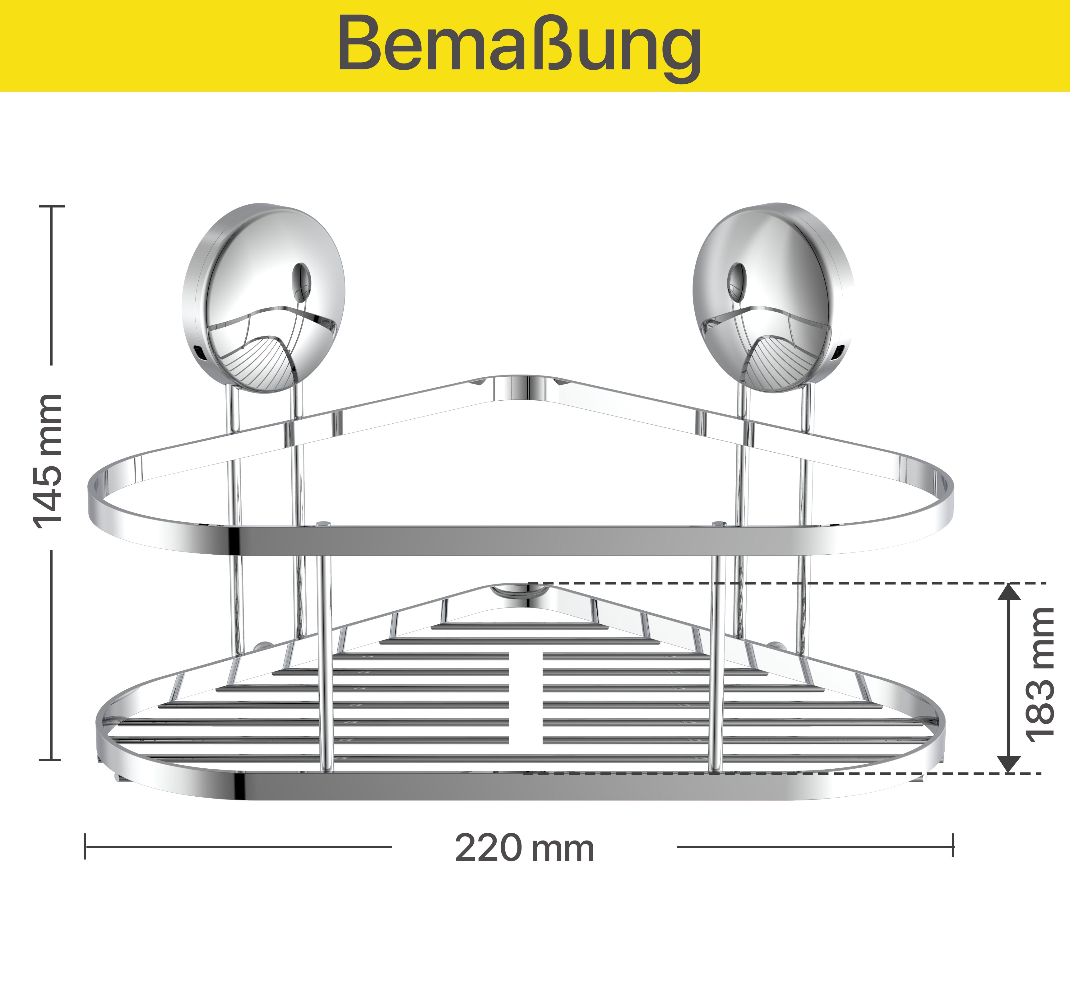 Eisl Duschregal ohne Bohren, Duschablage Ecke Chrom