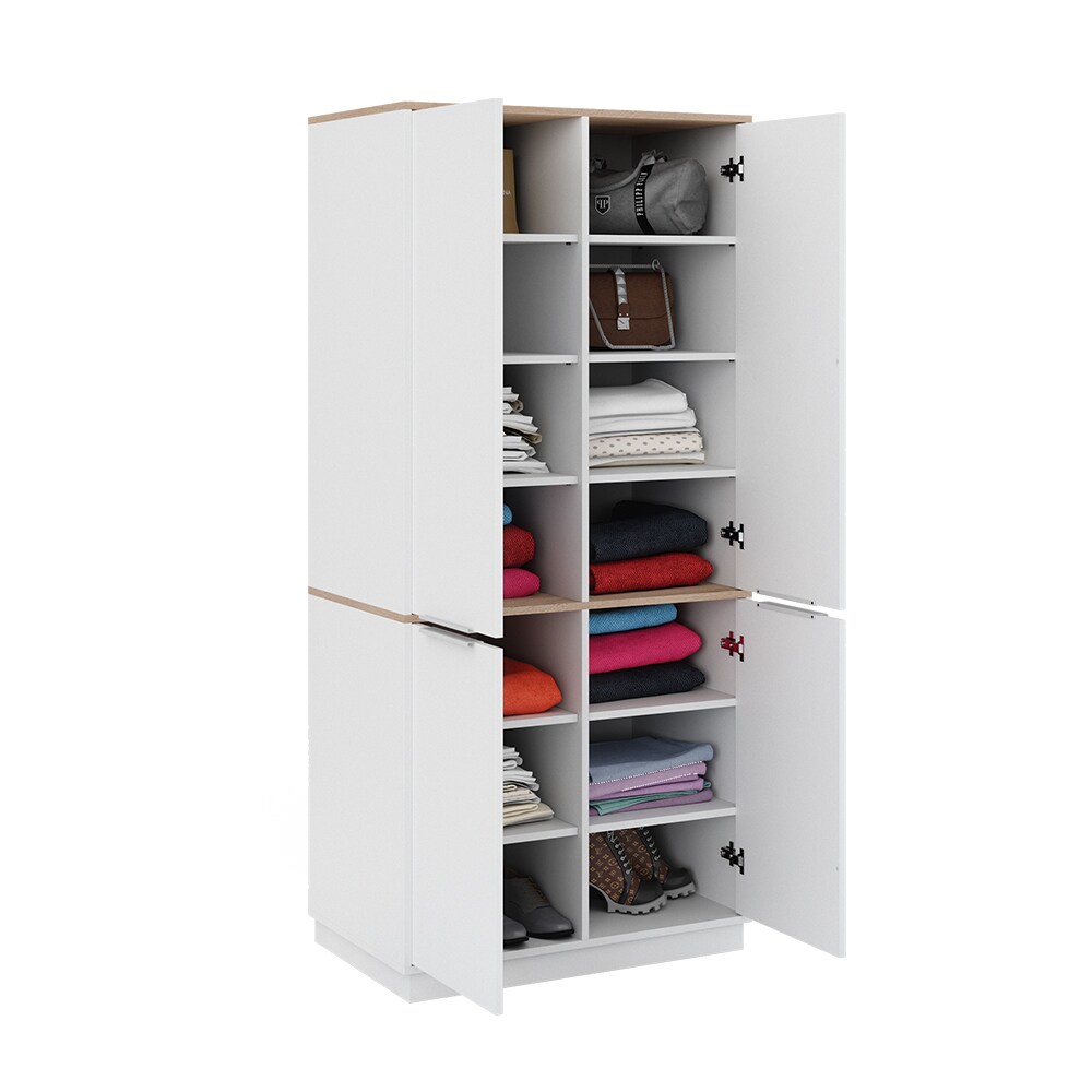 Vicco Schrank Betti 82 x 179 cm, Weiß Sonoma, 4-türig, Schlafzimmer