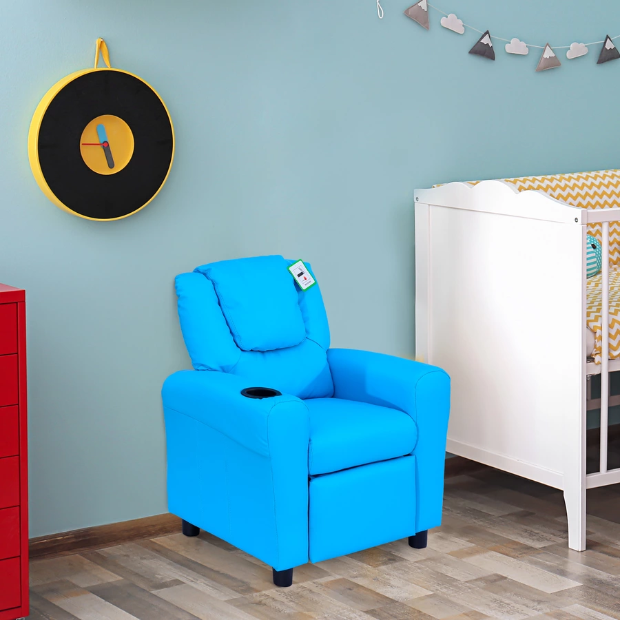 HOMCOM Kindersessel mit Liegefunktion blau