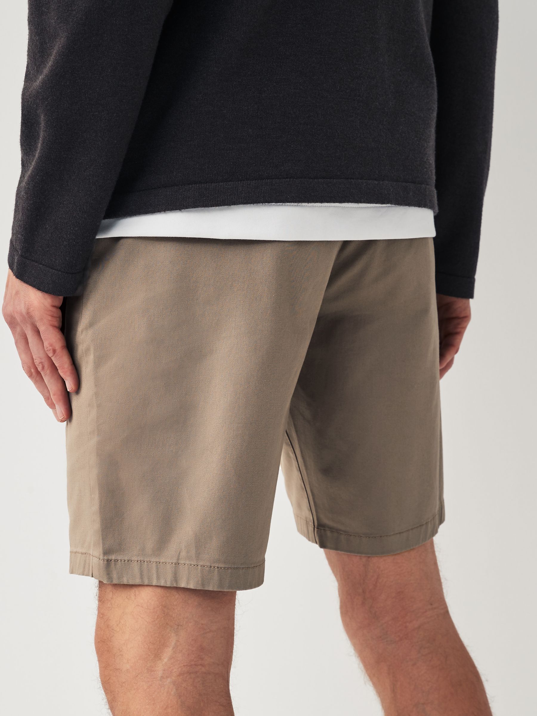 Donker kiezelkleurig - Slim Fit - Chinoshort met stretch