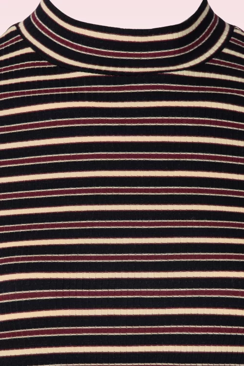 King Louie Pimm stripe turtle top in cabernet rood