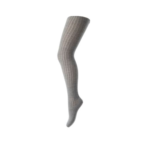 MP Denmark Basic Rib Strømpebuks, Grey Marled, 80 cm