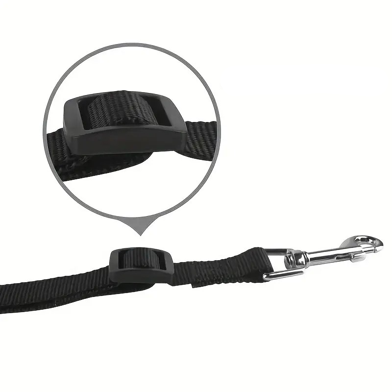 (150cm) 3-fach Hunde Leine Verstellbare Spazierleine für 3 Hunde mit Karabiner Haken - Schwarz