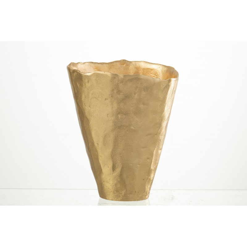Vase irrégulier en aluminium or 22.5x18x27 cm