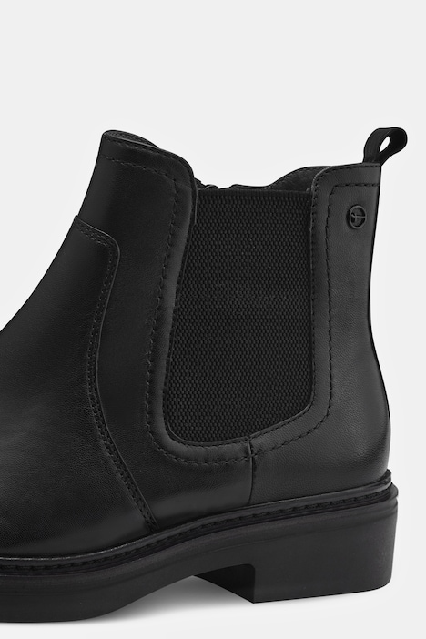 Tamaris Leder-Chelseaboots, Zipper, Wechselfußbett