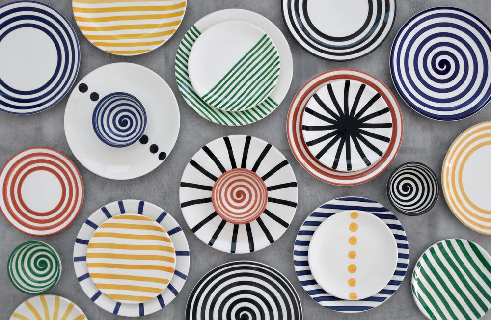 Easy Life  Håndmalet keramik frokosttallerken, Verde Spirale - Ø20,5 cm
