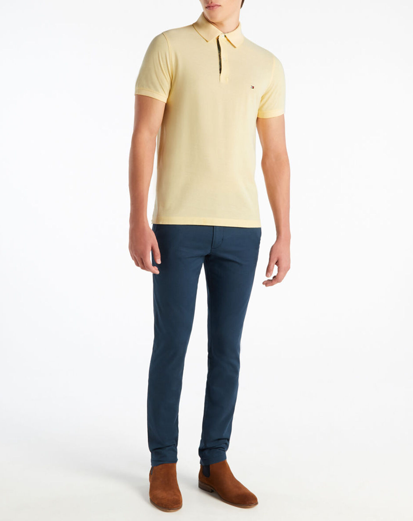 Tommy Hilfiger Polo col Gorg imprimé jaune