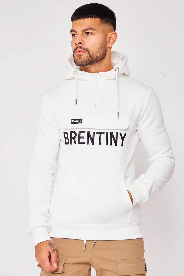Sweat demi-zip blanc Brentiny