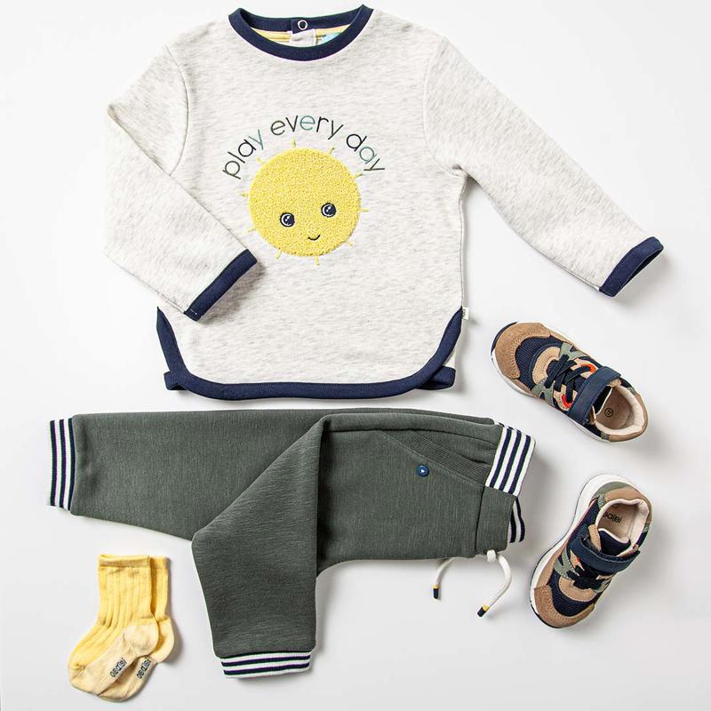 Sweat molleton soleil blanc bébé garçon Blanc