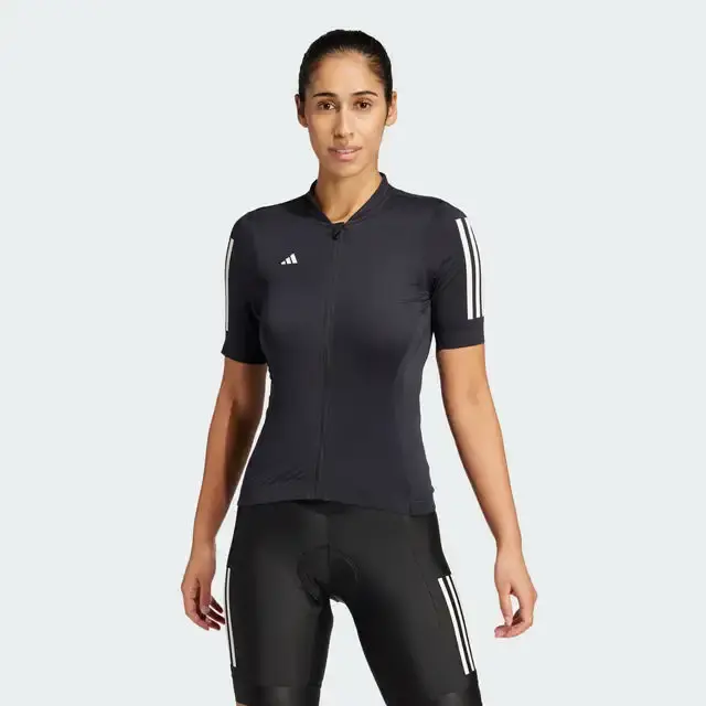 adidas Tempo 3-Stripes Fietsshirt Korte Mouwen Zwart/Wit Dames