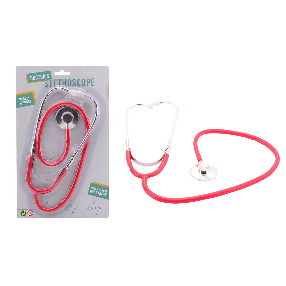 Johntoy metalen stethoscoop - 29 cm - rood