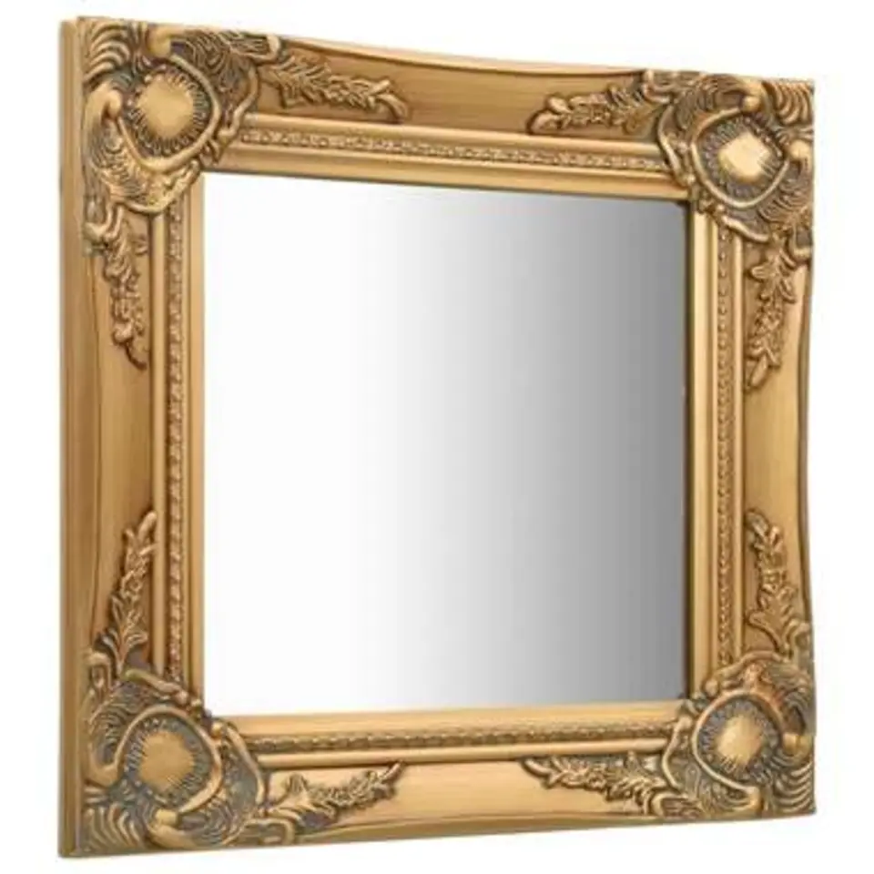 vidaXL - Wandspiegel - Goud - Hout - 40 x 40 cm