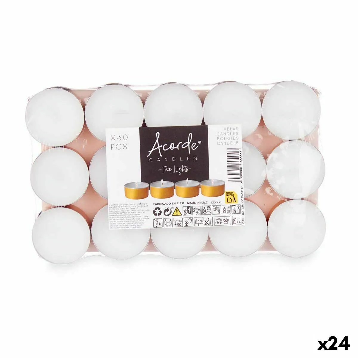 Acorde Ensemble Bougies Tea Lights 24 Unités