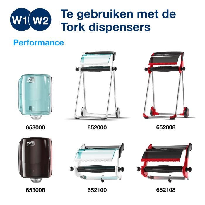 Tork 130062 W1 W2 2rollen Advanced wiper 430 Performance 2laags wit 170 mtrx24 cm 2x500 vel (130062)