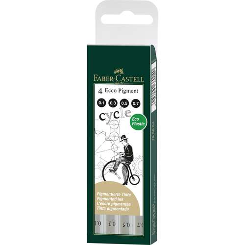 FABER-CASTELL ECCO-PIGMENT Tintenfeinschreiber 4er Set, Cycle