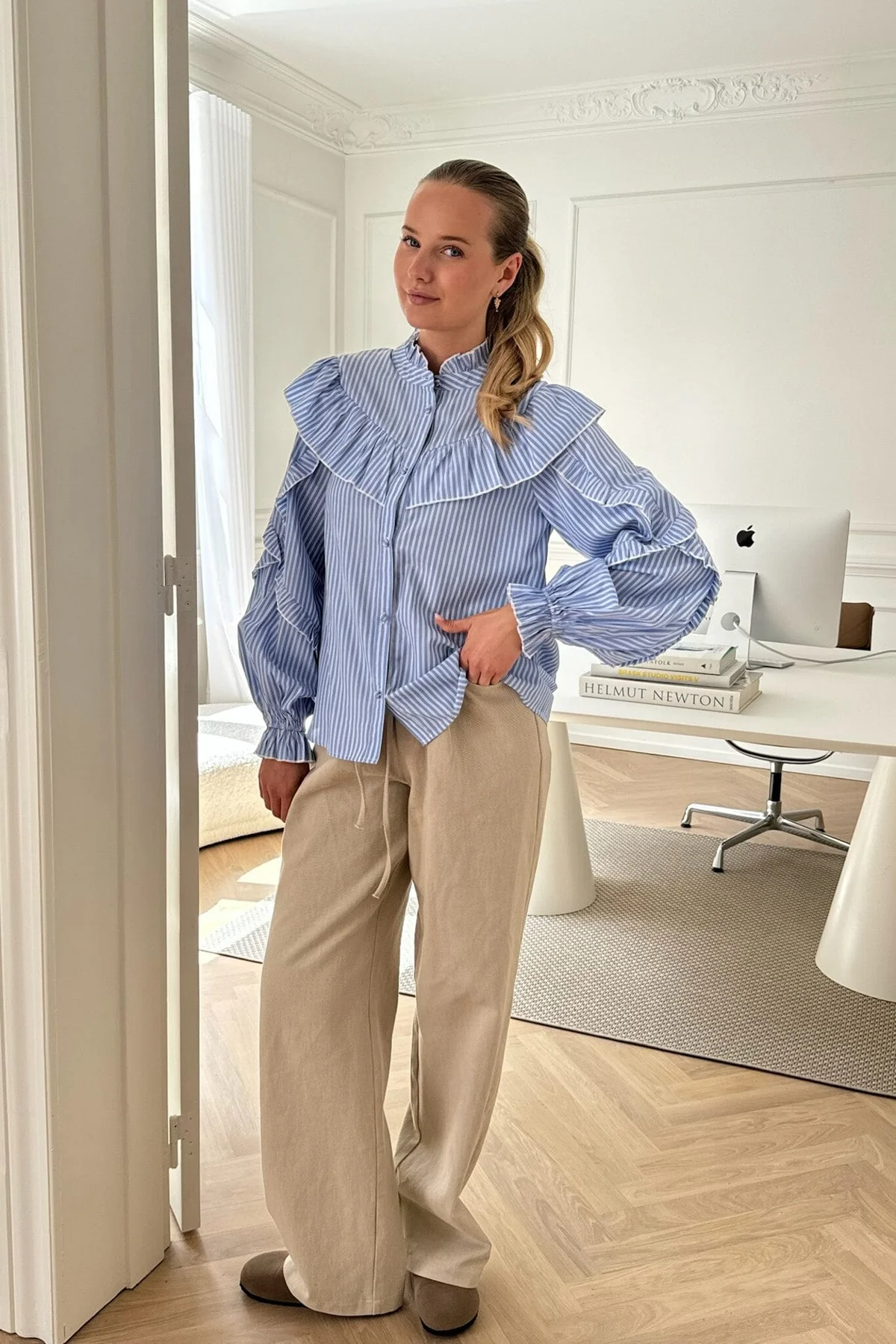 BYIC Isaic Shirt bws blue white stripe