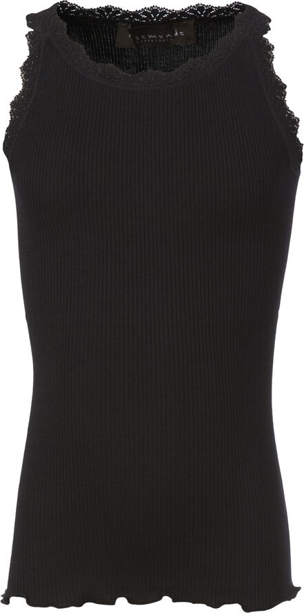 Rosemunde Silk top regular w/ lace Sort