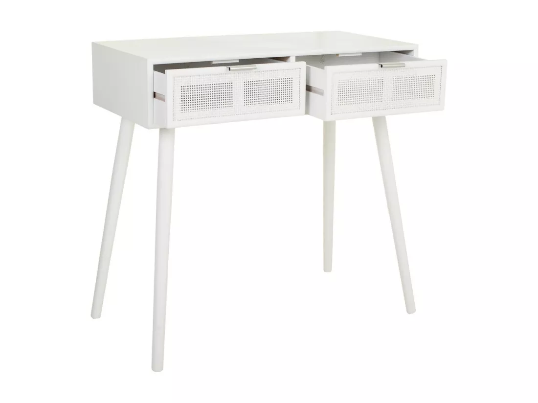 Console en bois et treillis blanc 80x42x79h