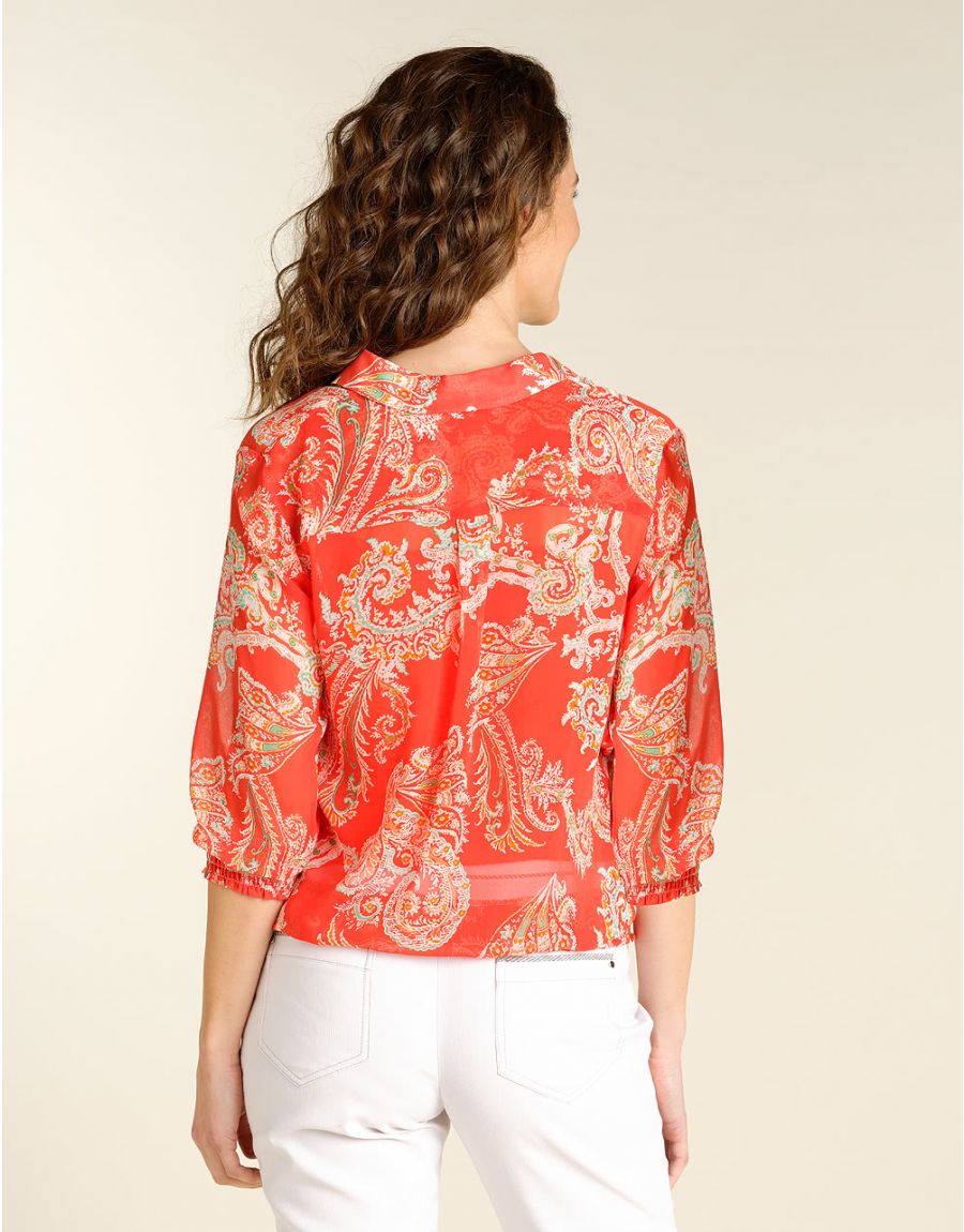 Blouse corail imprimée
