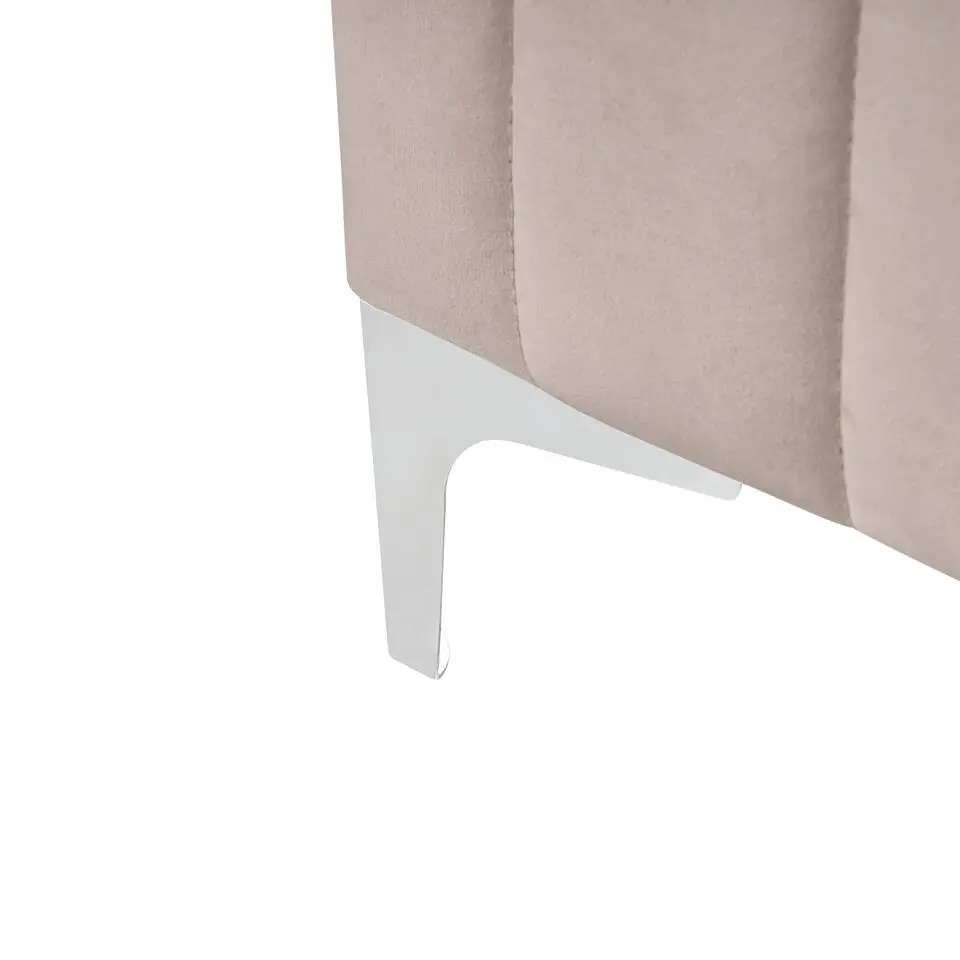 LUNAN - Bed - Taupe - 120 x 200 cm - Fluweel