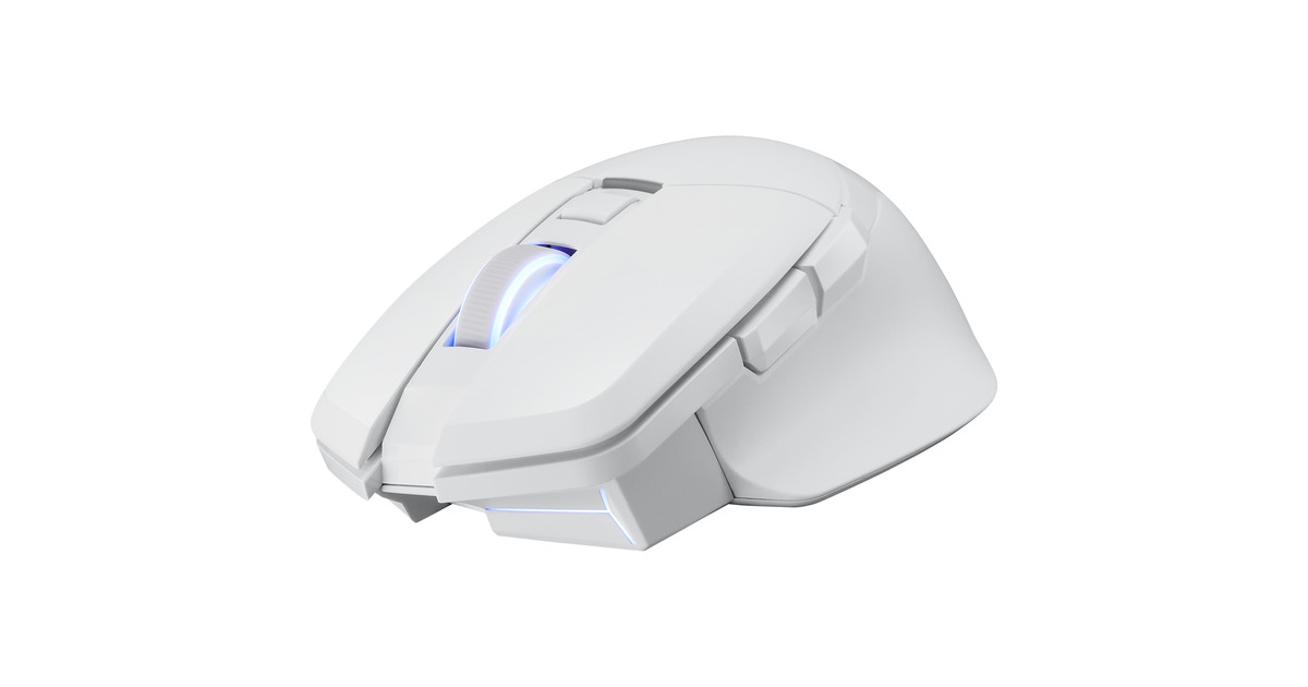 PowerColorALPHYN AM10 Wireless Gaming Mouse  (Wit, 100 - 26000 DPI, 8K, RGB, USB / 2.4G / Bluetooth 5.2)