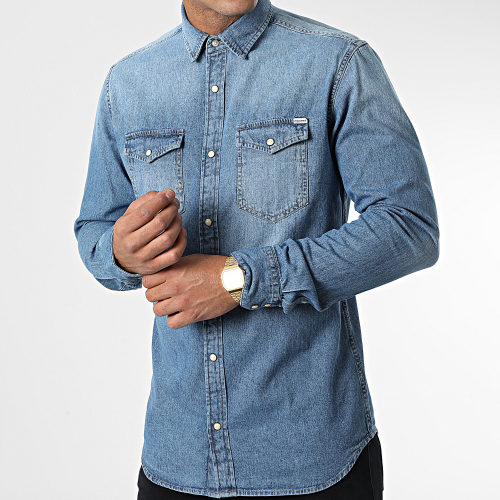 Chemise Jean A Manches Longues Sheridan Bleu Denim