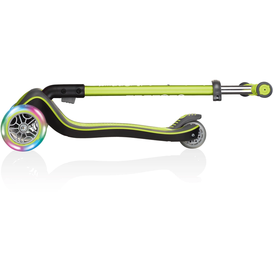 GLOBBER Scooter ELITE DELUXE LIGHTS mit Leuchtrollen, lime grün