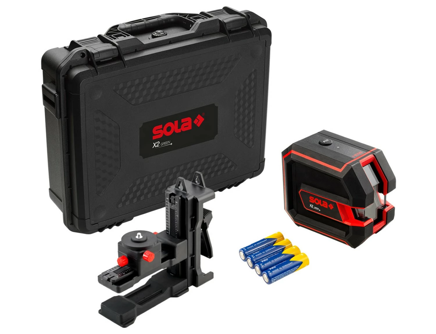 Sola Kruislijnlaser X2 Green PROFESSIONAL Set in koffer - groen - 30m - 2 lijnen - IP54