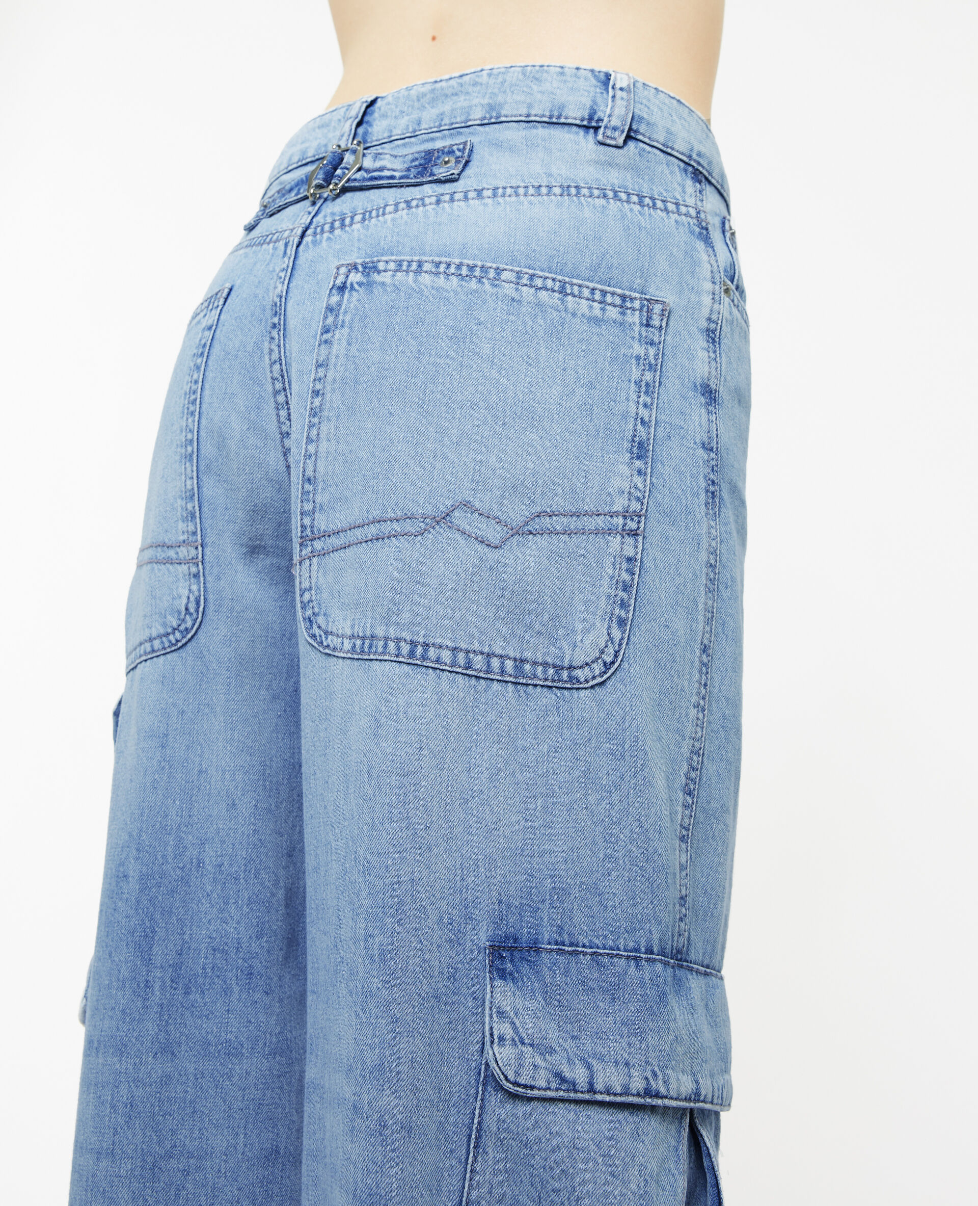 Jean cargo large - Bleu clair