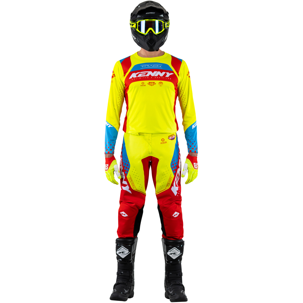Kenny - Maillot Track Focus - 2023 Jaune fluo / Rouge / Bleu