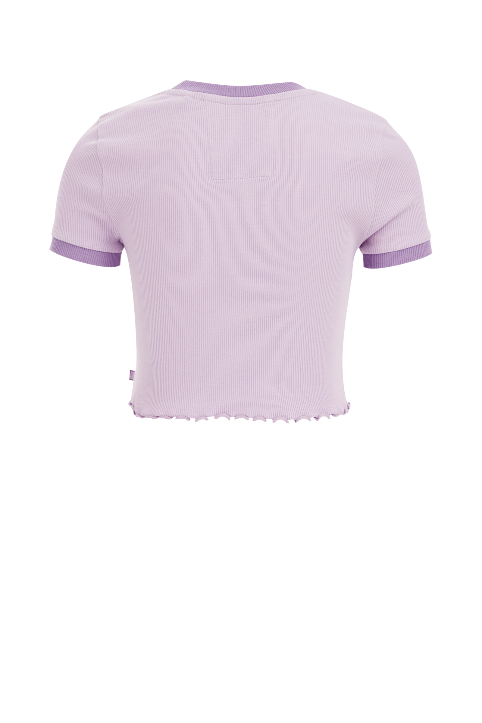 Meisjes cropped T-shirt van ribstof WE Fashion Lila