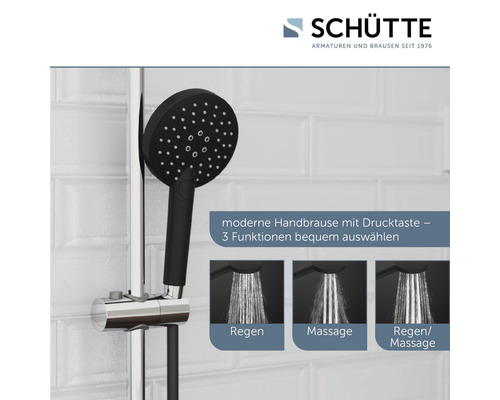 Douchekolom inclusief omstelling Schütte Matao Rain zwart