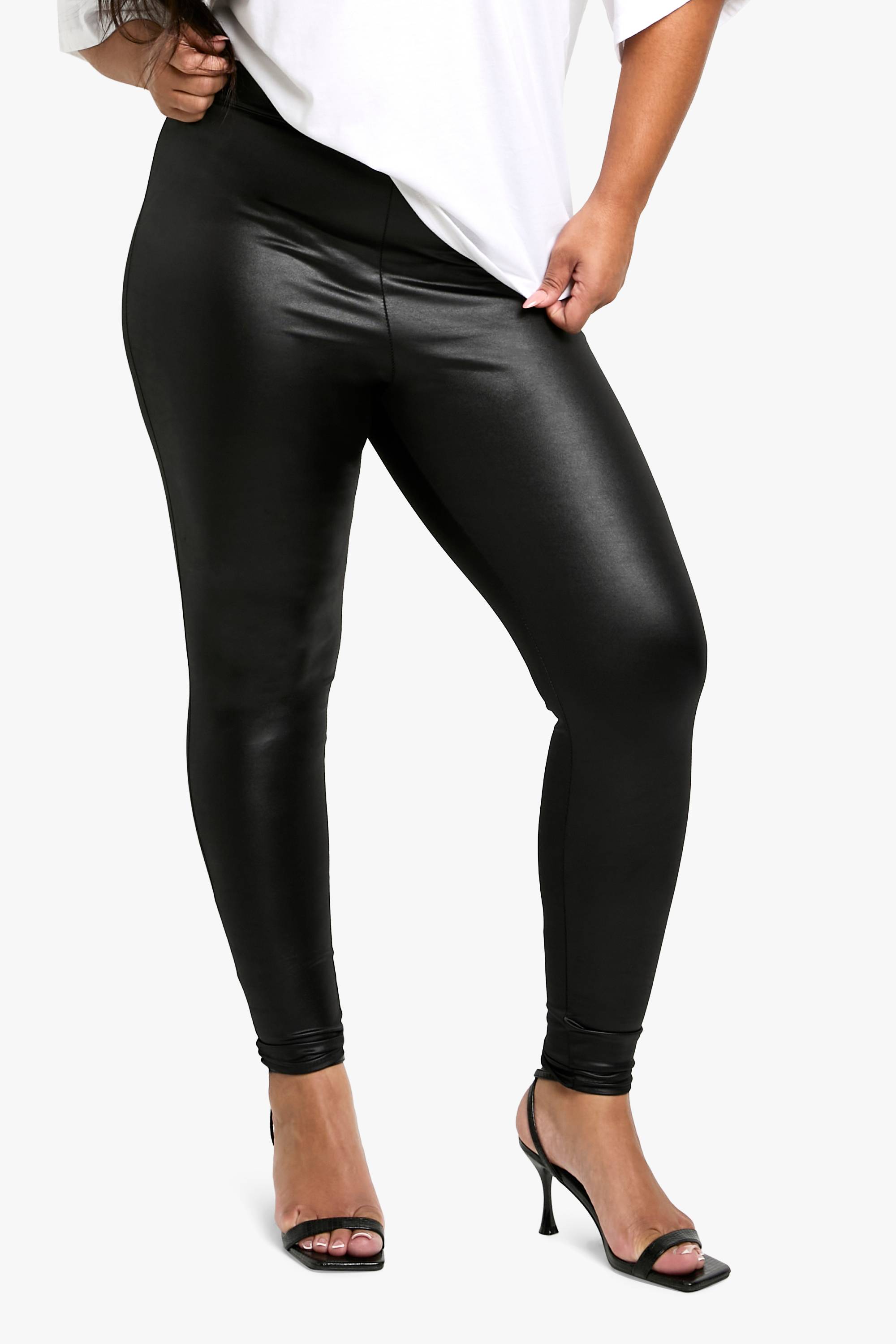 boohoo plus synthétique legging taille haute