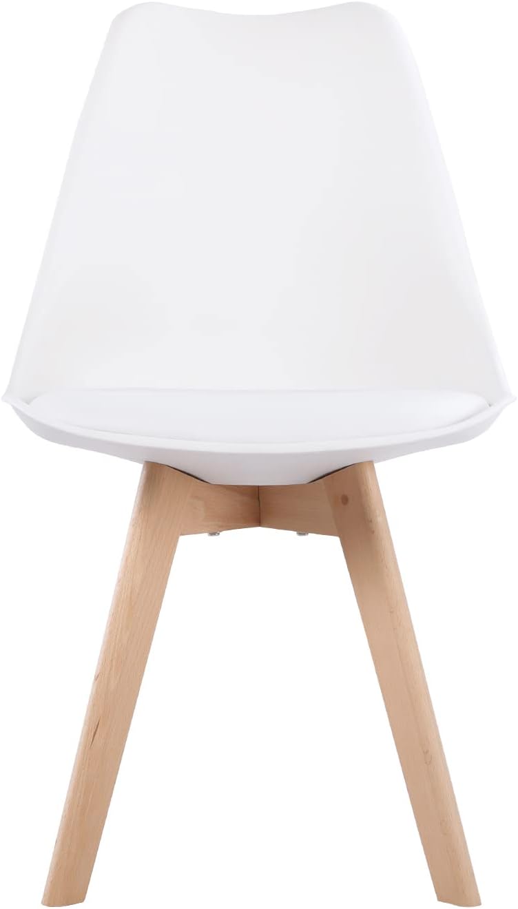 H.J WeDoo Esstisch mit 2 Stühle Essgrupp Holztisch und Weiß Skandinavisches Stuhl Esstisch Set für Esszimmer Küche 80cm
