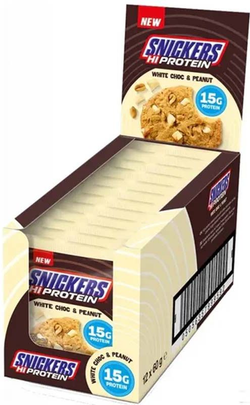 Snickers White High Protein Cookies 12cookies White Choco & Peanut