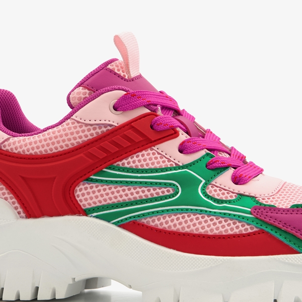 Blue Box dames dad sneakers roze groen