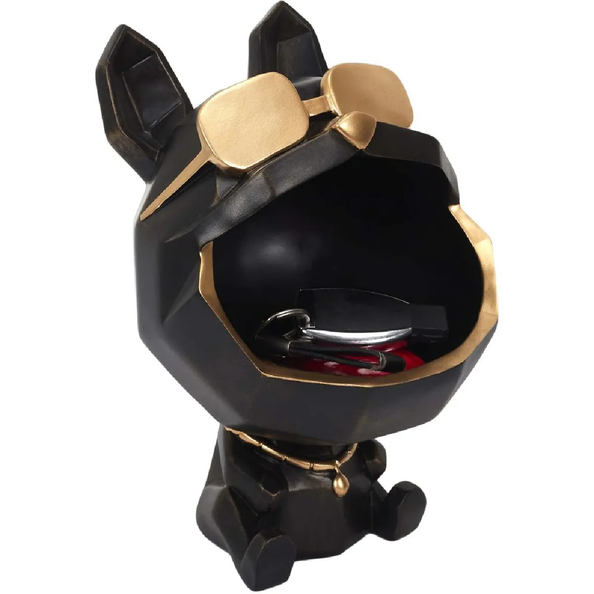 The Home Deco Factory Vide poche chien lunettes dorées