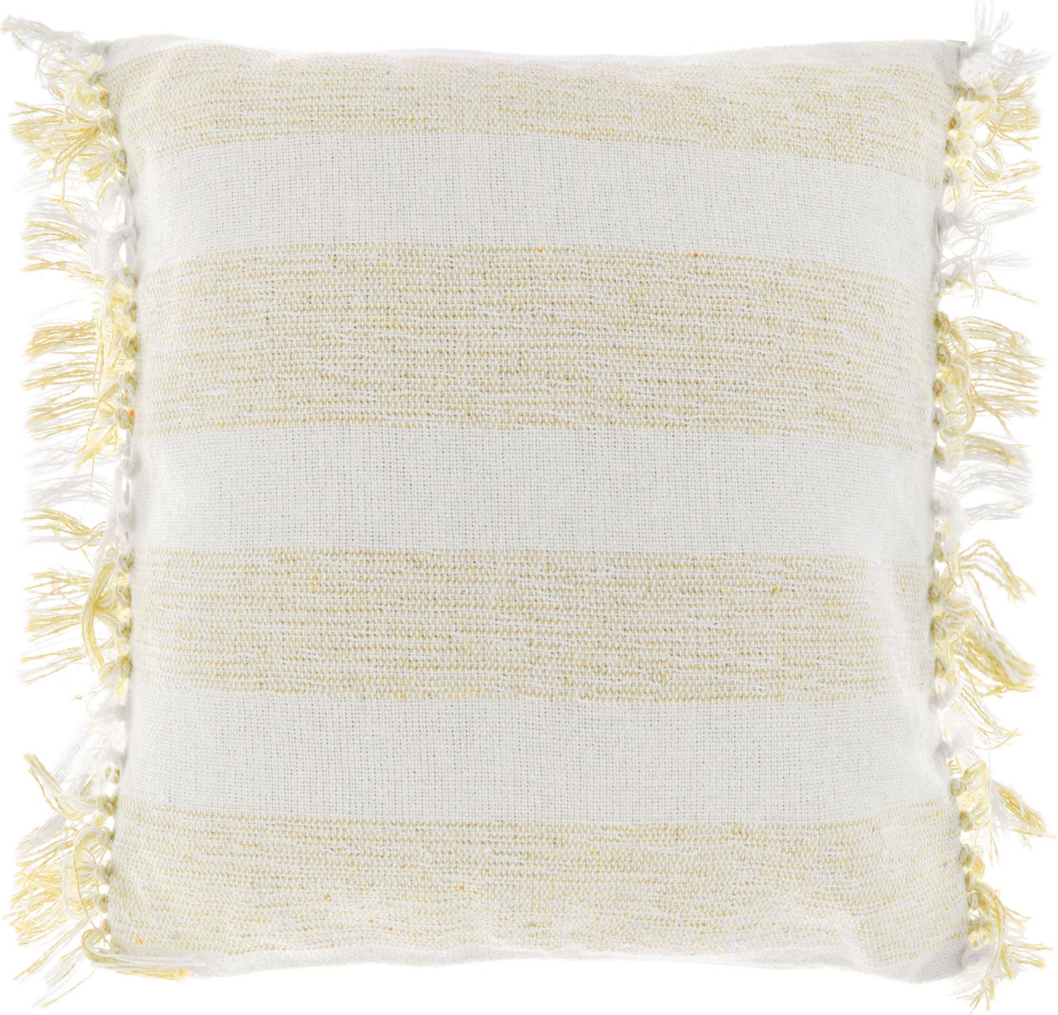 Unique Living sierkussen bossy geel / wit 45 x 45 x 7 cm