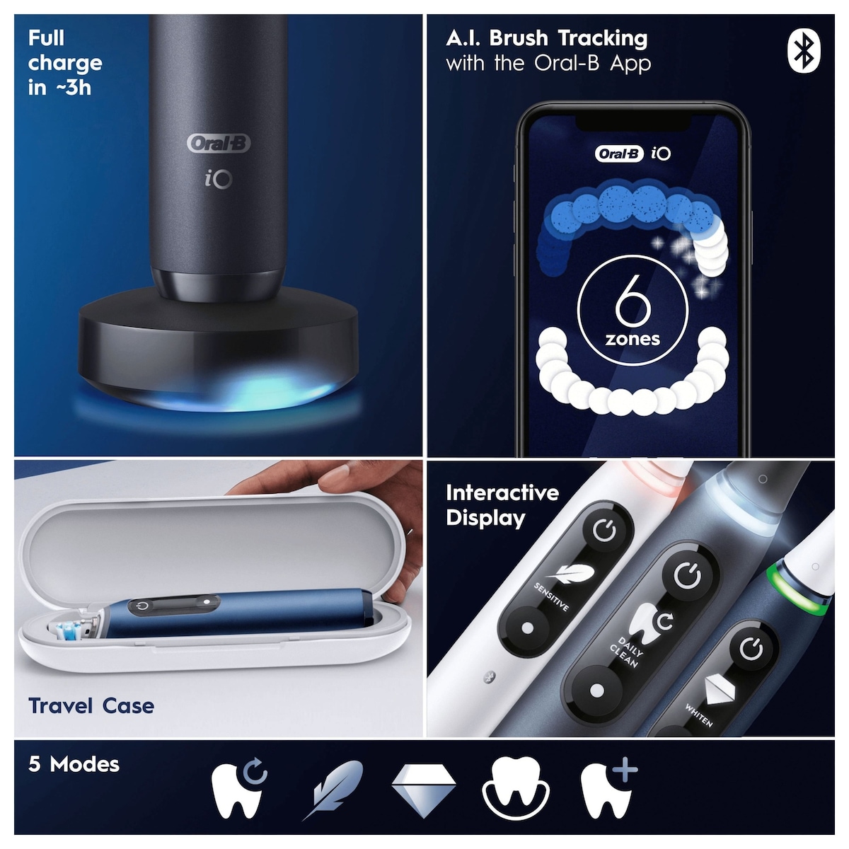 Oral-B iO 7s elektrisk tannbørste 386982 (black onyx)