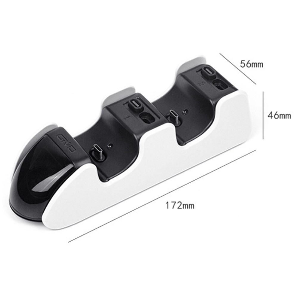 Sony PlayStation PS5 / PS5 Slim Controller Dual Ladestation Docking Halterung mit LED Ladestatus Übersicht - Weiss / Schwarz