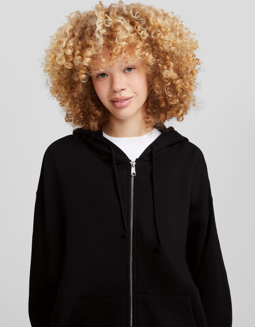 Moletom com zíper oversized