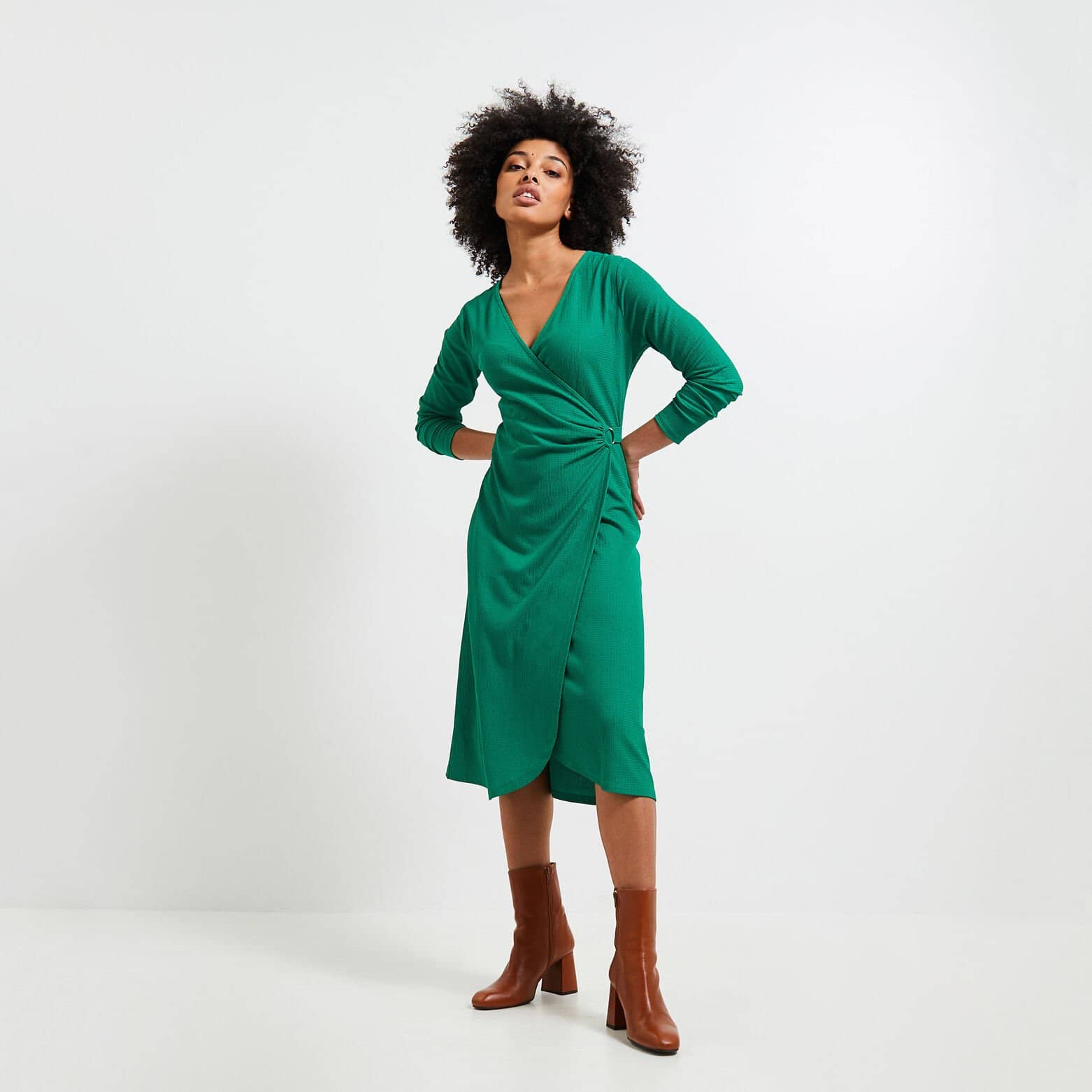 Robe longue maille femme