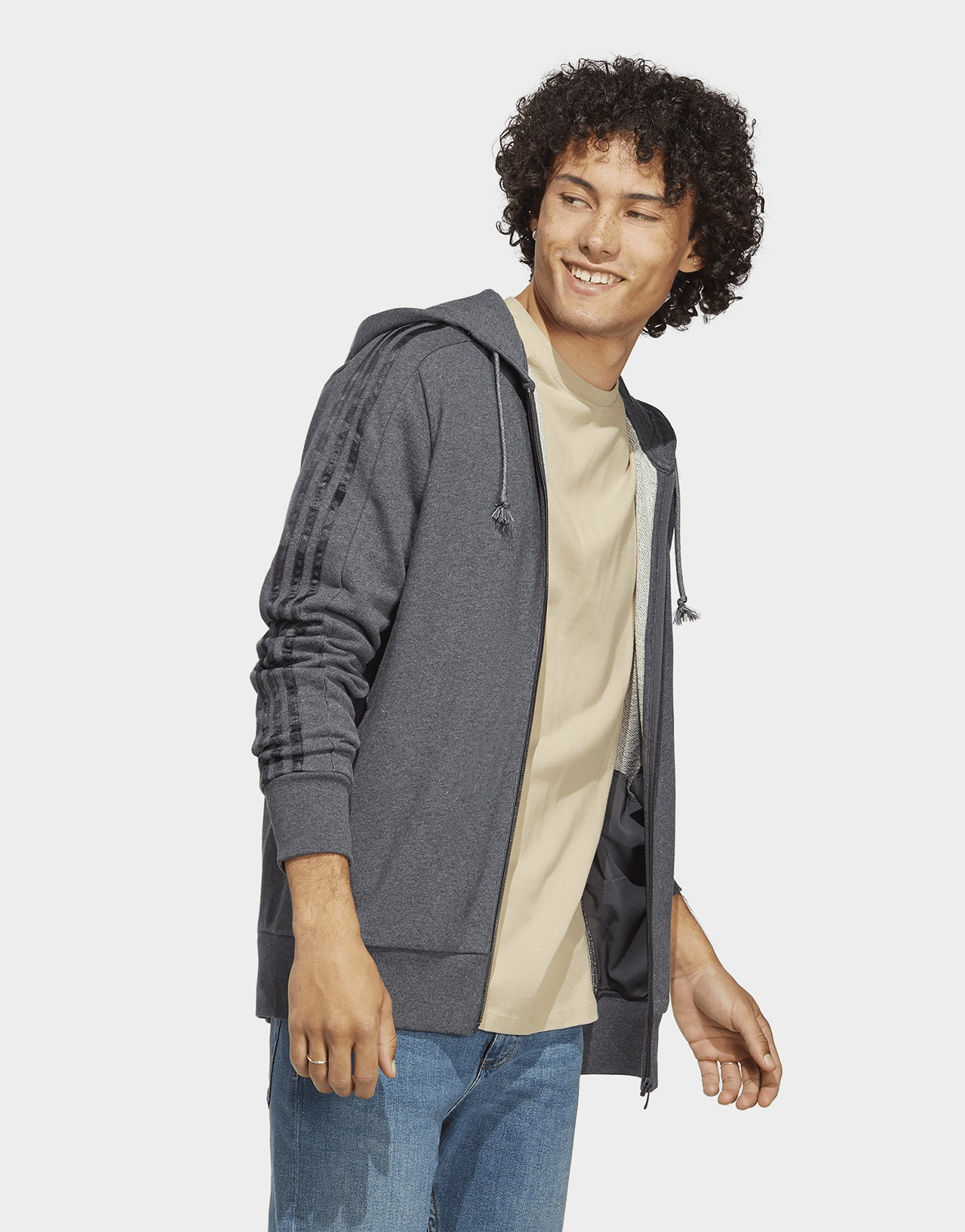 adidas Veste à capuche zippée 3 bandes Essentials