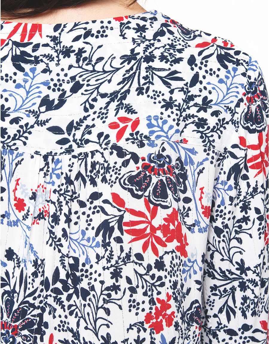 Blouse blanche fleurs