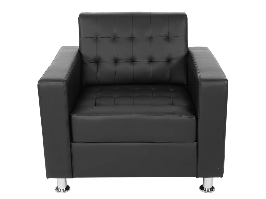 Fauteuil Pori, similicuir, noir